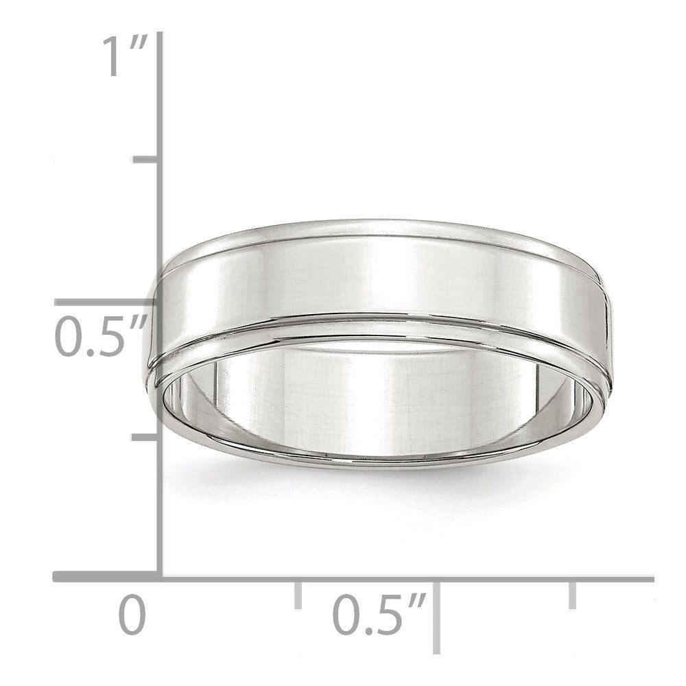Sterling Silver 6mm Flat with Step Edge Band