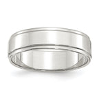 Sterling Silver 6mm Flat with Step Edge Band