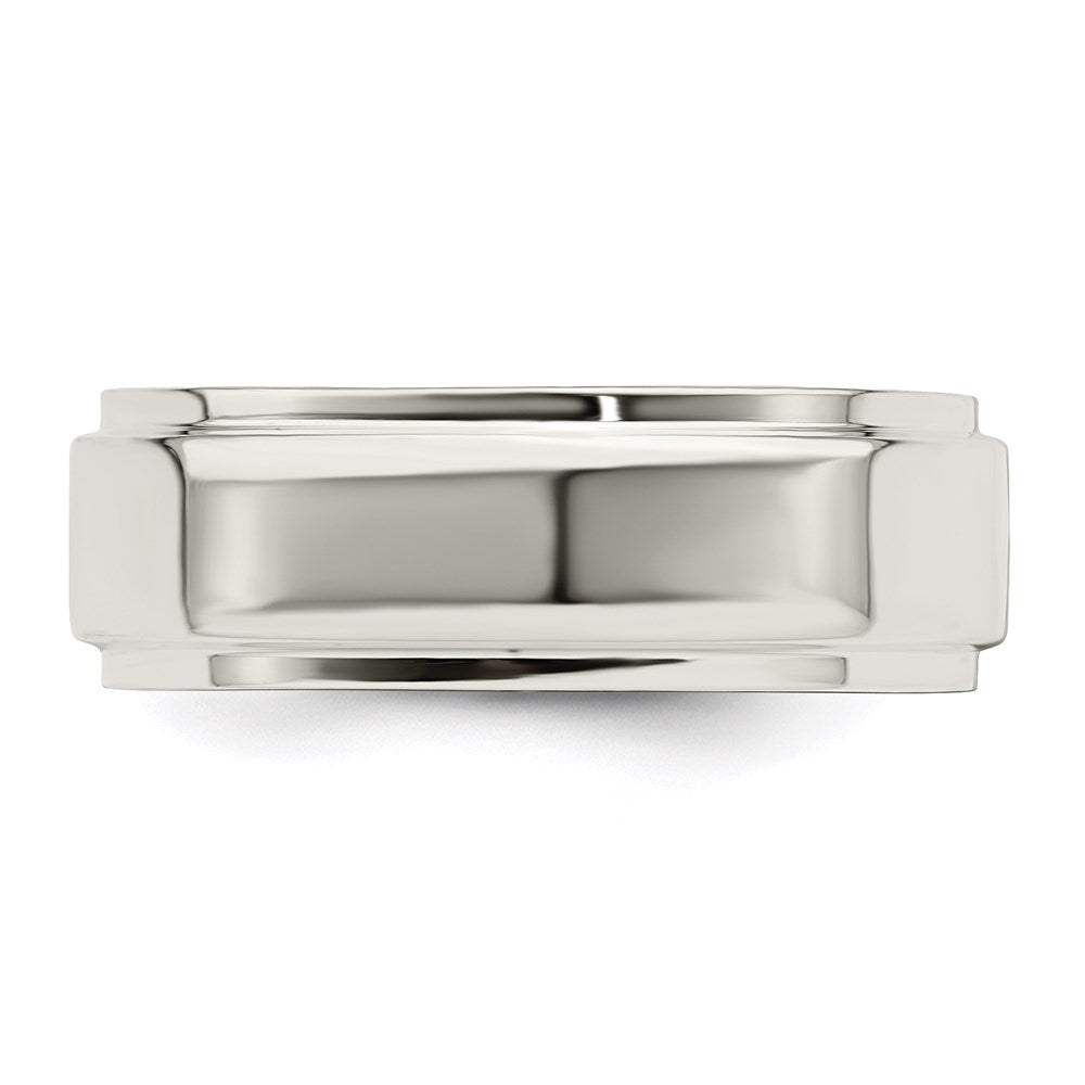 Sterling Silver 7mm Flat with Step Edge Band