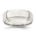 Sterling Silver 7mm Flat with Step Edge Band