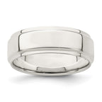 Sterling Silver 7mm Flat with Step Edge Band