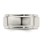 Sterling Silver 8mm Flat with Step Edge Band