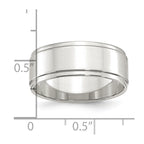 Sterling Silver 8mm Flat with Step Edge Band