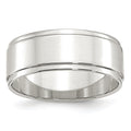 Sterling Silver 8mm Flat with Step Edge Band