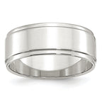 Sterling Silver 8mm Flat with Step Edge Band