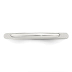 Sterling Silver 2mm Half Round Band