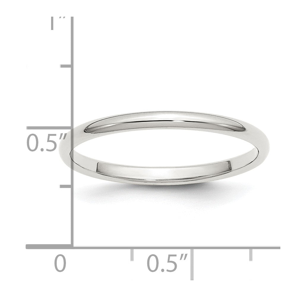 Sterling Silver 2mm Half Round Band