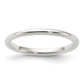 Sterling Silver 2mm Half Round Band