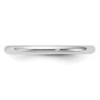 Sterling Silver Rhodium-plated 2mm Half-Round Band