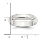 Sterling Silver 5mm Half Round Band