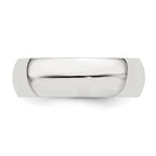 Sterling Silver 6mm Half Round Band