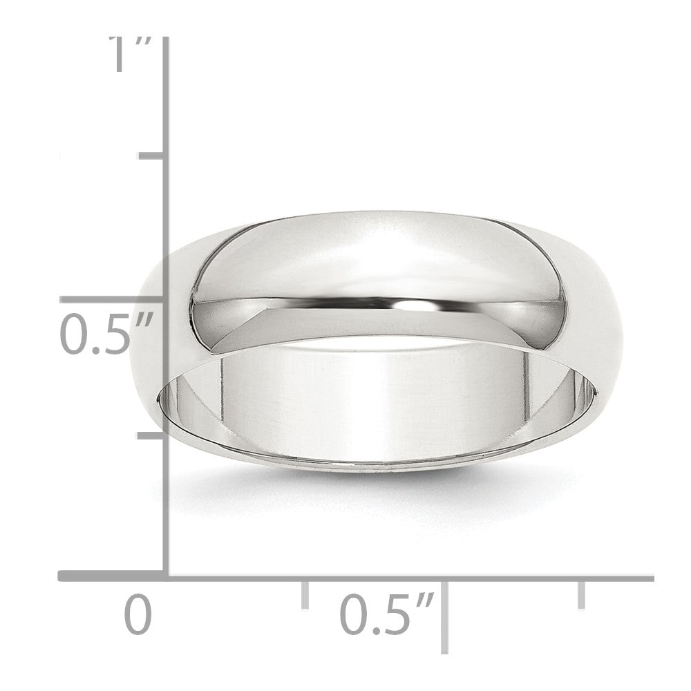 Sterling Silver 6mm Half Round Band