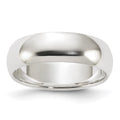 Sterling Silver 6mm Half Round Band