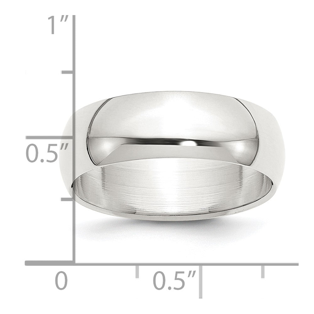 Sterling Silver 7mm Half Round Band