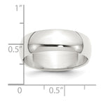 Sterling Silver 7mm Half Round Band