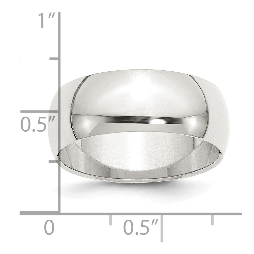 Sterling Silver 8mm Half Round Band