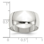 Sterling Silver 10mm Half Round Band
