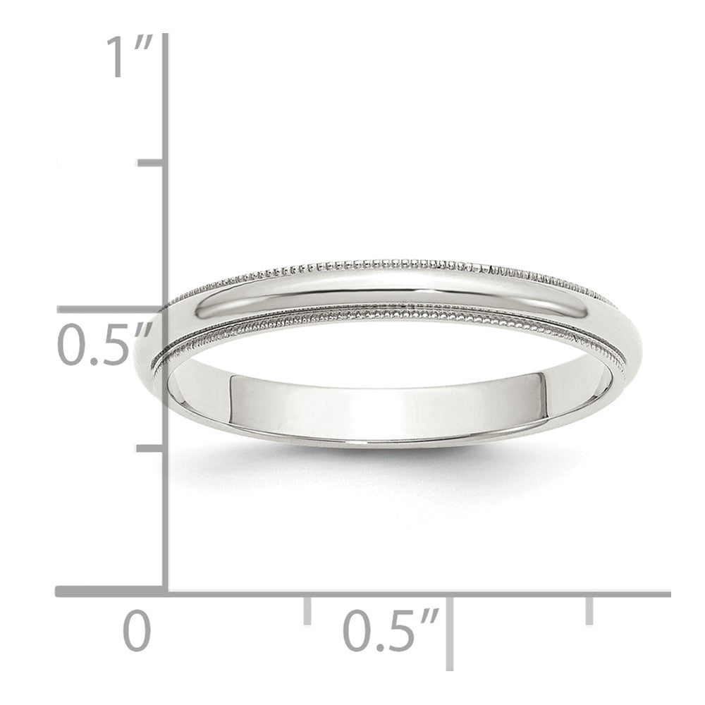 Sterling Silver 3mm Half Round Milgrain Band