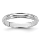 Sterling Silver 3mm Half Round Milgrain Band