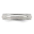Sterling Silver 4mm Half Round Milgrain Band