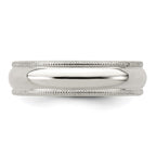 Sterling Silver 5mm Half Round Milgrain Band
