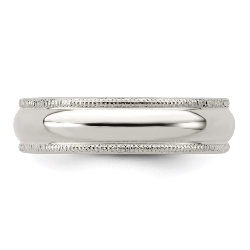 Sterling Silver 5mm Half Round Milgrain Band