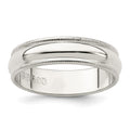 Sterling Silver 5mm Half Round Milgrain Band