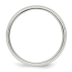 Sterling Silver 6mm Half Round Milgrain Band