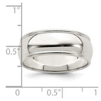 Sterling Silver 7mm Half Round Milgrain Band