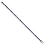 Sterling Silver Rhodium-plated Amethyst Bracelet