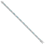Sterling Silver Rhodium-plated Blue Topaz Bracelet