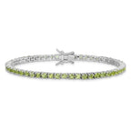 Sterling Silver Rhodium-plated Peridot Bracelet