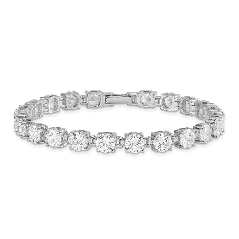 Sterling Silver Rhodium-plated CZ Tennis Bracelet