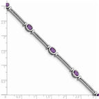 Sterling Silver Rhodium-plated Amethyst Bracelet