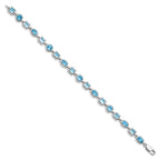 Sterling Silver Rhodium-plated Blue Topaz Bracelet