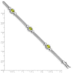 Sterling Silver Rhodium-plated Peridot Bracelet