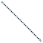 Sterling Silver Rhodium-plated Sapphire & White Topaz Tennis Bracelet