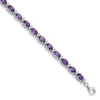 Sterling Silver Rhodium-plated Amethyst & White Topaz Bracelet
