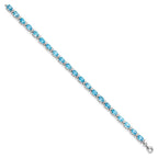 Sterling Silver Rhodium-plated Sky BT & White Topaz Bracelet
