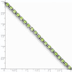 Sterling Silver Rhodium-plated Peridot and Diamond Bracelet