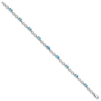 Sterling Silver Rhodium-plated Blue Topaz Bracelet