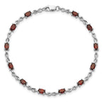Sterling Silver Rhodium-plated Garnet Bracelet