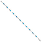 Sterling Silver Rhodium-plated Blue Topaz Bracelet