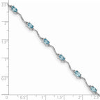 Sterling Silver Rhodium-plated Blue Topaz Bracelet