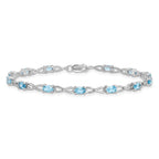 Sterling Silver Rhodium-plated Blue Topaz Bracelet
