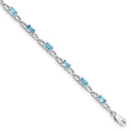 Sterling Silver Rhodium-plated Blue Topaz Bracelet