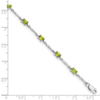 Sterling Silver Rhodium-plated Peridot Bracelet