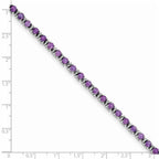 Sterling Silver Rhodium-plated Amethyst and Diamond Bracelet