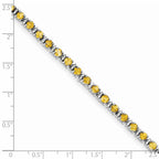 Sterling Silver Rhodium-plated Citrine and Diamond Bracelet