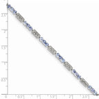 Sterling Silver Rhodium-plated Tanzanite and Diamond Bracelet